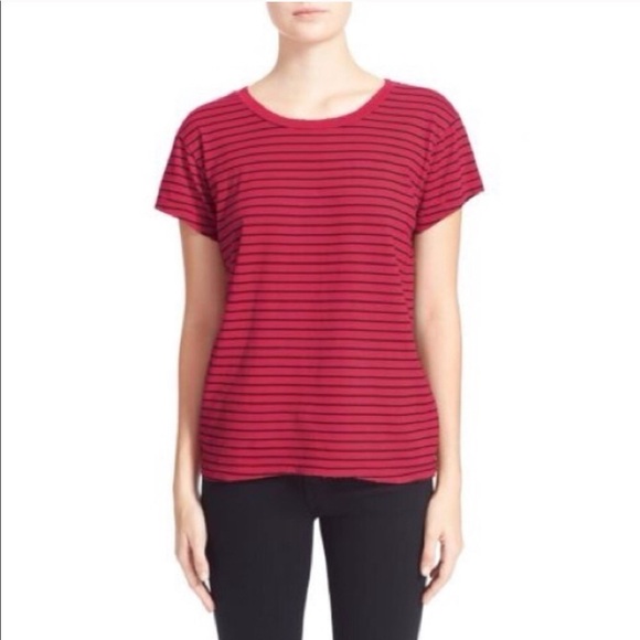 CURRENT/ELLIOTT The Sophomore Tee Red Stripe - Picture 1 of 12